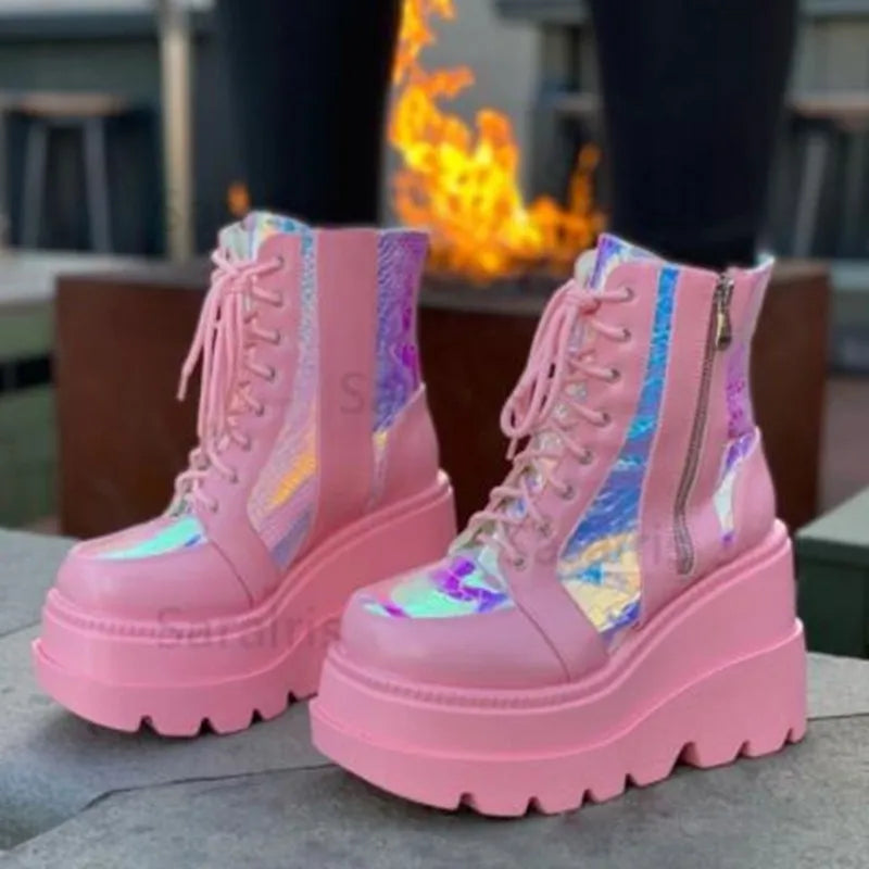 Fashion Thick Soled Woman Boots 2025 Autumn New Breathable Women's Shoes Comfort Anti Slip Women's Ankle Boots Zapatos De Mujer