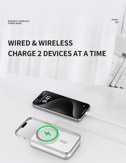 IDMIX Power Bank Magnetic Wireless Charging 10000mAh Portable with Bracket Power Bank for iPhone 12 13 14 15 and Android Phone