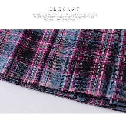 New Japanese School Uniform Korean Student Jk Seifuku Blouse Pleated Skirt Tie Full Set Girl Plaid Skirt Pink Uniforms For Woman