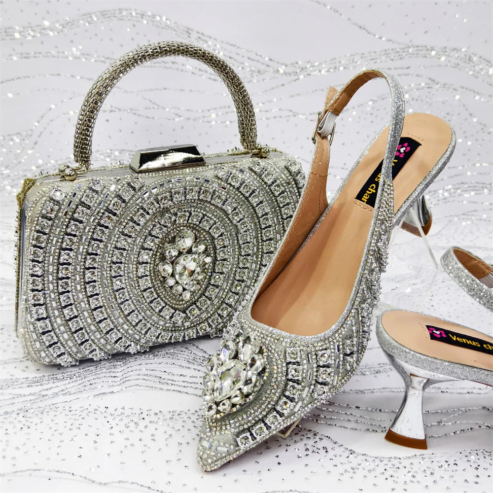 Venus Chan 2026 Olive Green Italian Butterfly Design Pointed Toe Slingback Sandals with Matching Bag - Elegant Set Perfect