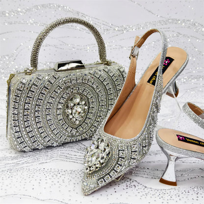 Venus Chan 2026 Olive Green Italian Butterfly Design Pointed Toe Slingback Sandals with Matching Bag - Elegant Set Perfect