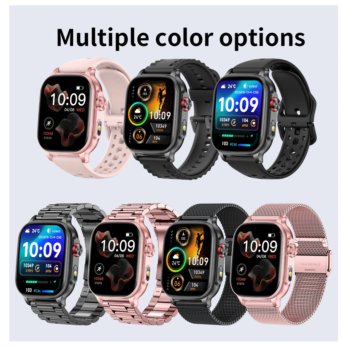 LIGE Militray 1400mAh Large Battery Smart Watch For Men 2.01 inch HD Screen 100+Sports Mode Bluetooth Call Men Women Smartwatch