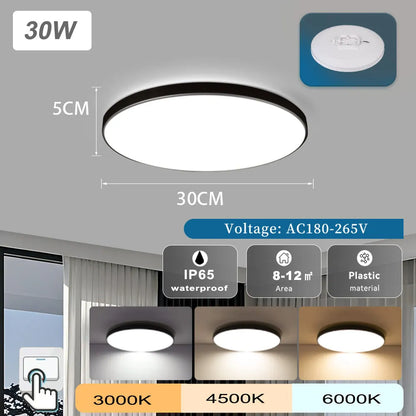 Led Ceiling Lamp 110v 220v Waterproof Led Panel Lights   for Kitchen Bathroom Lamp Balcony Ceiling Chandelier Lighting Fixture