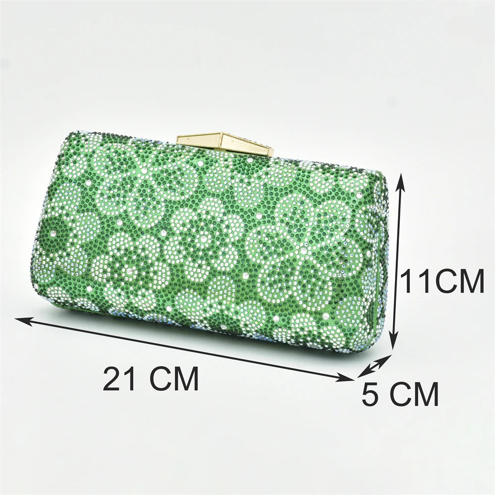 Classics Design Nigerian Women Shoes Matching Bag Set with Shinning Crystal Wedges Shoes for Women Italian Women Party Pumps