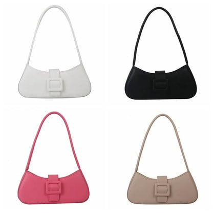 PU Leather Underarm bag Women Korean Style Large Capacity Half-moon Tote Bag Minimalist Armpit Pouch Ladies Luxury Handbags