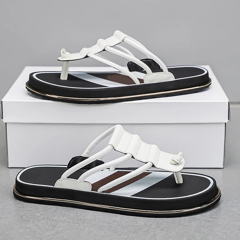 Stylish Summer Slippers for Men Outdoor Soft Sole Slides Leisure Walk Male Flip Flops Mens Casual Beach Shoes Sandals Sandalias