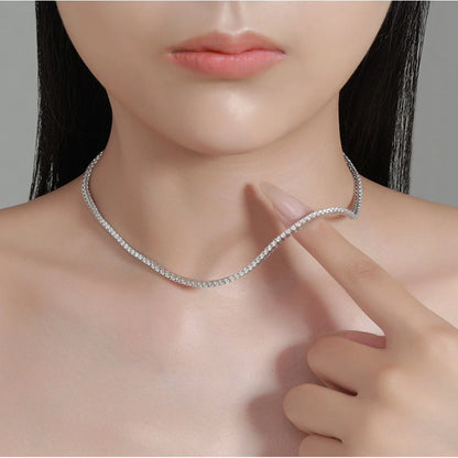 3mm S925 Sterling Silver D Color VVS1 Moissanite Tennis Necklace GRA Certified Lab Diamond  for Women Man Jewellery