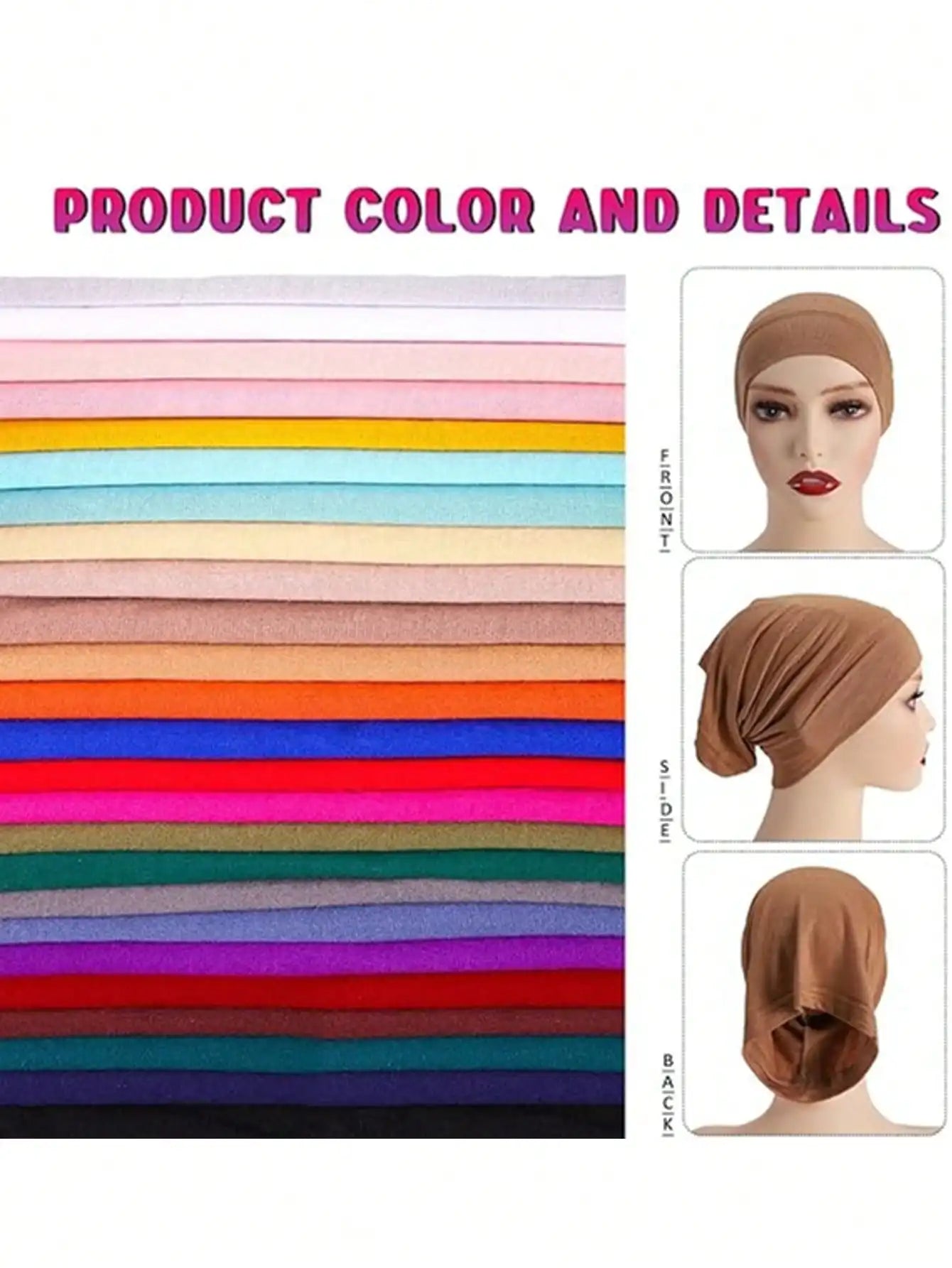 Muslim Underscarf Turban Hijab Ninja Inner Hat Women Chemo Cap Hair Loss Cover Bonnet Instant Bonnet Femme Musulman Headband