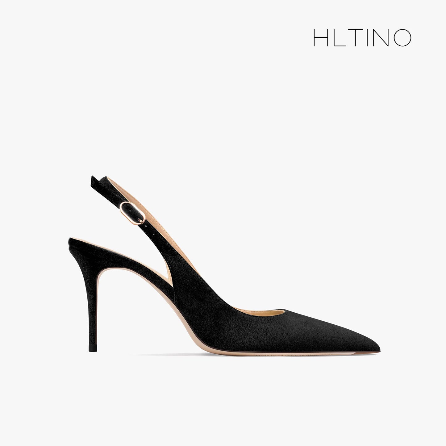 Women's Heeled Sandals New Black Suede Pointed Toe Stiletto Pumps Luxury Gladiator High Heels Elegant Sexy Party Wedding Shoes