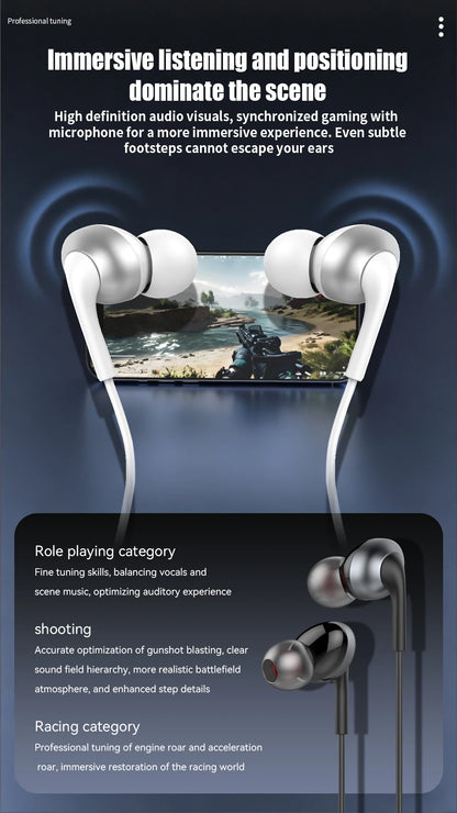 For Samsung Wired Headphones in Ear USB Type C Earphones 9d HiFi Stereo Earbuds For Galaxy S26 S25 S24 S23 S22 S21 Ultra A56 A54