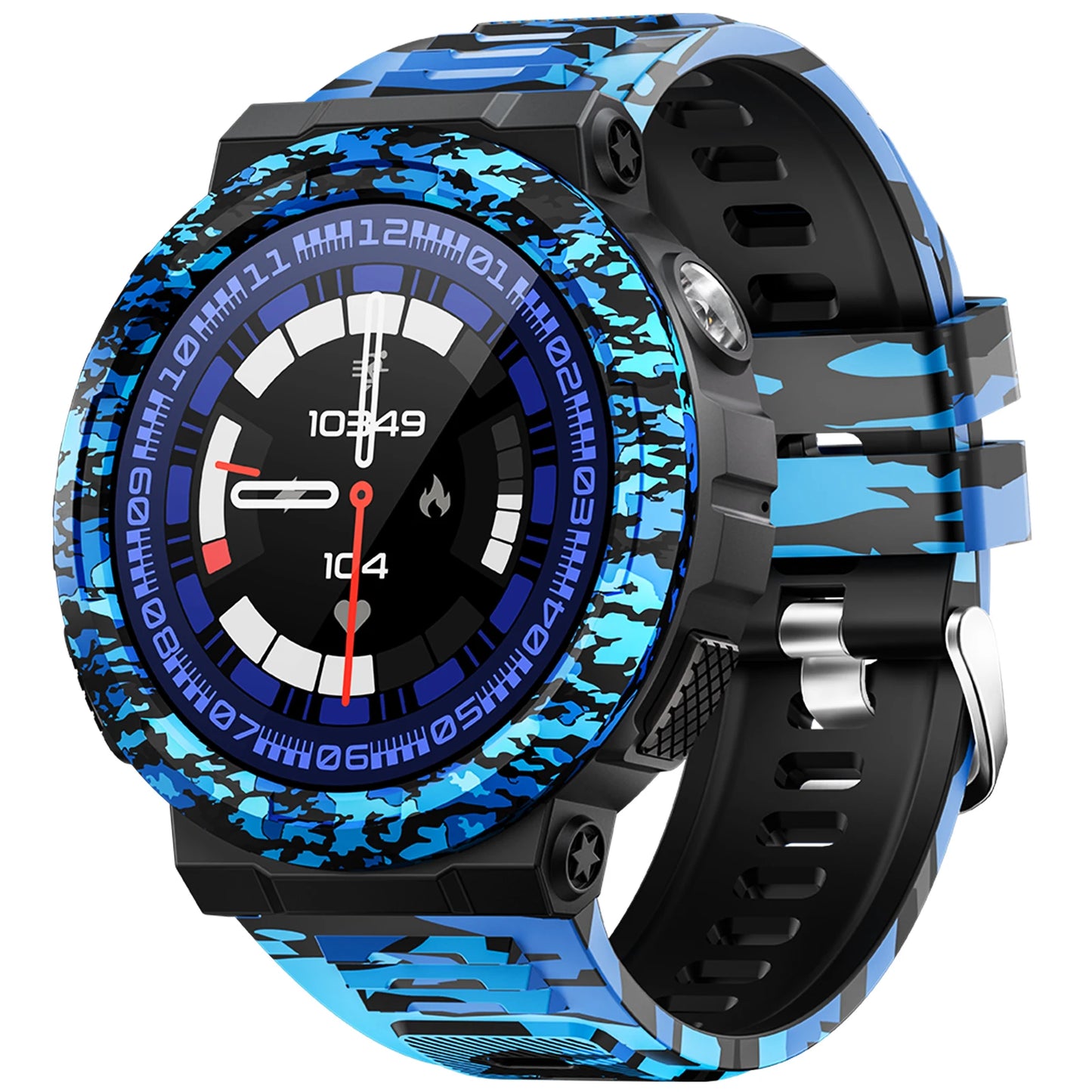 EIGIIS Smart Watches for Men with LED Flashlight 1.53" HD with 100+ Sport Modes Health/Sleep Monitor and 3ATM Waterproof Watche