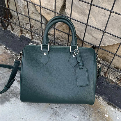 Genuine Grade Leather Women's Shoulder Crossbody Bag Luxury Designer Brand Female Handbag Fashion Soft Cowhide Ladies Boston Bag
