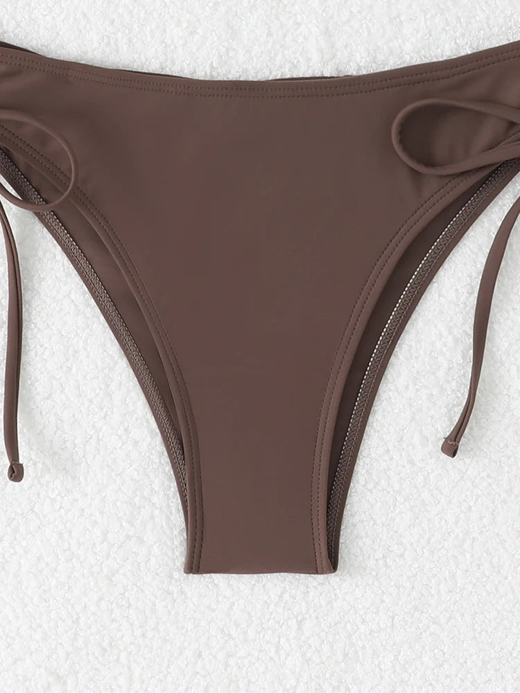 High Waist Bikini Women's Swimsuit 2026 Knotted Bathing Suits Woman Swimwear Bandeau Push Up Bikinis Sets Brazilian Beach Wear