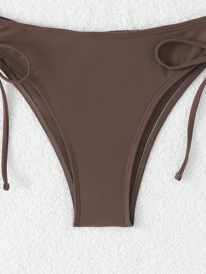 High Waist Bikini Women's Swimsuit 2026 Knotted Bathing Suits Woman Swimwear Bandeau Push Up Bikinis Sets Brazilian Beach Wear