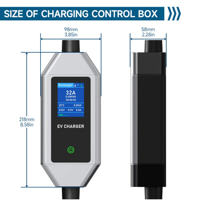 JNTAFEV Portable Charger 7.2KW 32A Type2 IEC62196-2 Electric Car Charger Type1 J1772 EV Charger GB/T CEE Plug WIFI APP Control