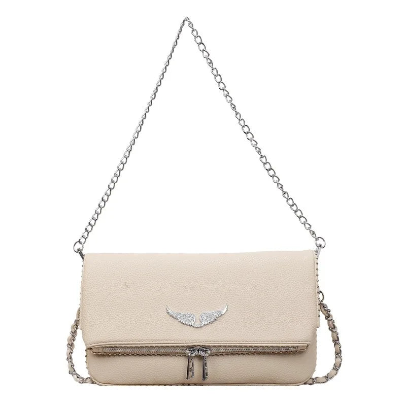 Fashionable Retro Ladies Chain-Shoulder Square Bag Luxury Textured Crossbody Shoulder Bag Women Handbags and Purses Underarm Bag