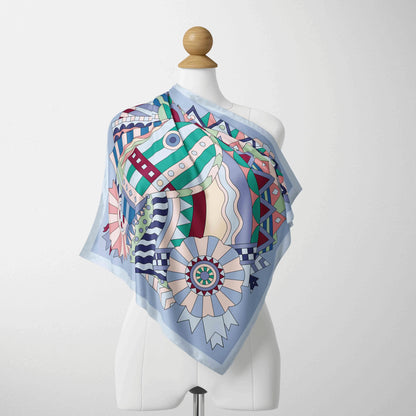 70cm*70cm Fashion 2025 Design Print Silk Square Scarf Women Floral Foulard Horse Hairband Neckerchief Hijab Headband Bandana
