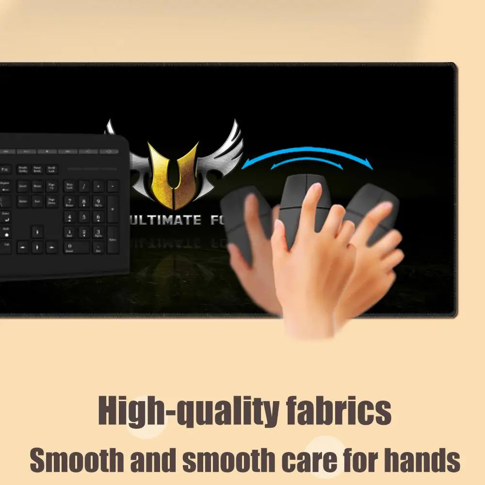 HYBXAXC Black TUF Gaming Mouse Pad XXL Gaming Accessories Office Gamer Keyboard DeskMat Non-Slip Laptop Notebook Rubber Mousepad