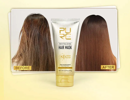 PURC Argan Oil Hair Mask Smoothing Repair Damaged Frizz Hair Treatment Straightening Nourishing Shine Hair Care 65g New Sales