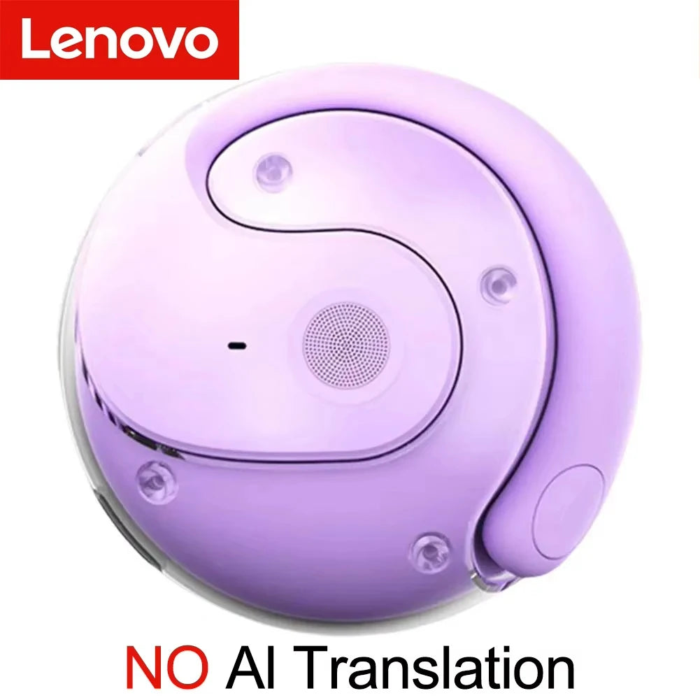 Lenovo AI Earphones Wireless Bluetooth Real-time Language Translation 144 Languages Ear Hanging Headphone Translator For Busine