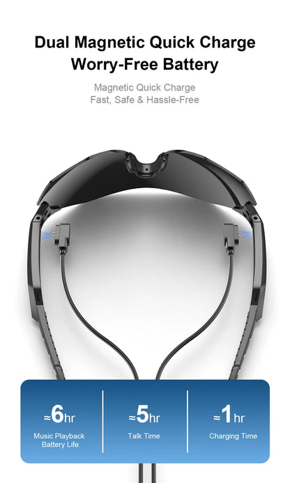 Smart Glasses Lightweight Auto-Tinting AI Glasses with Real-Time Simultaneous Translation Earbuds 2-in-1 Sunglasses