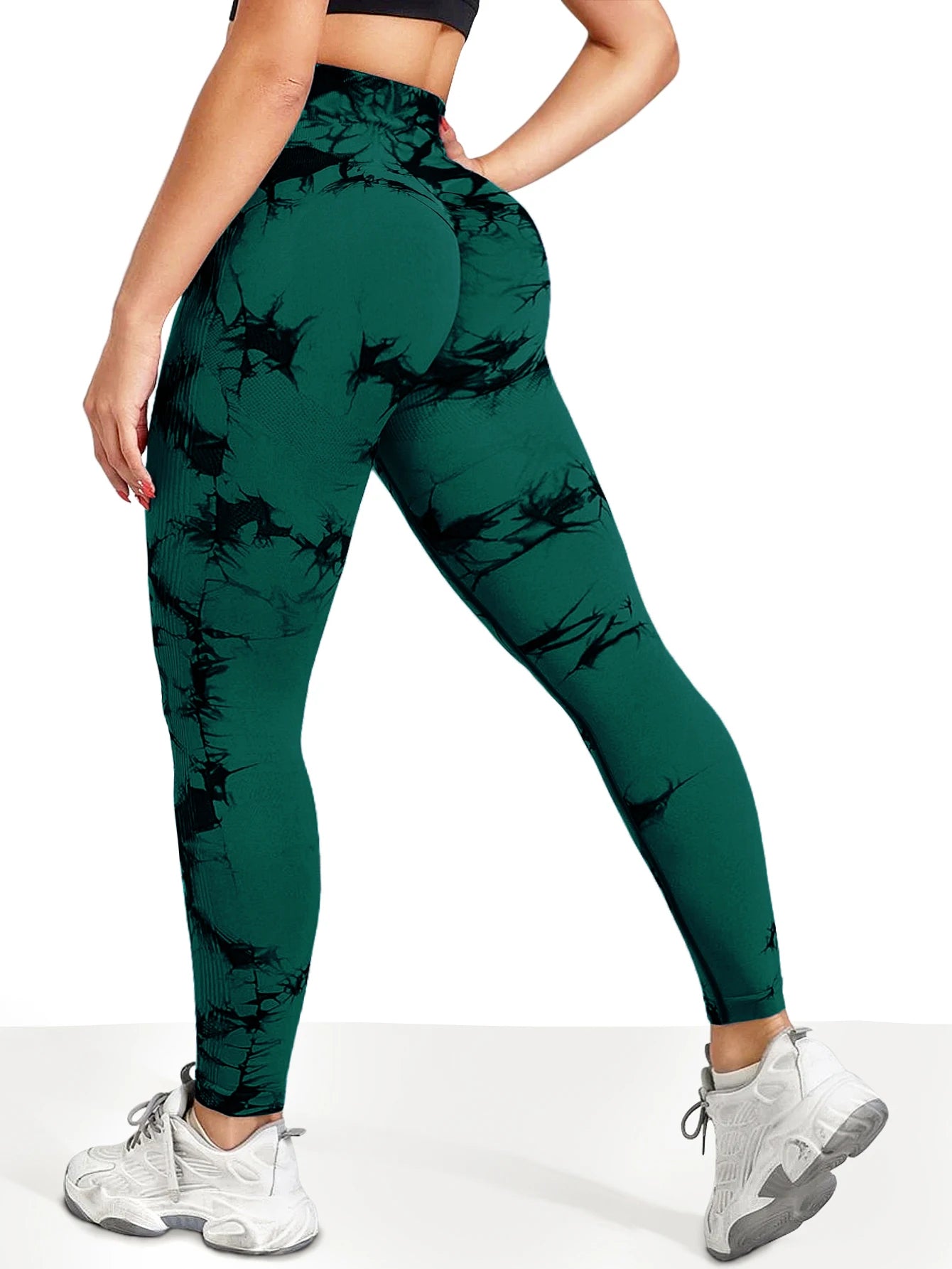 Women's Tie dye Seamless High-Waisted Yoga Pants Tummy Control Belly Band Pants Comfortable Stretchy Leggings for Women