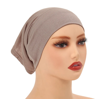 Cotton Jersey Muslim Inner Hijab Cap Solid Color Scarf Underscarf Tube Cap Breathable Sport Hijab Cap Women Underscarves
