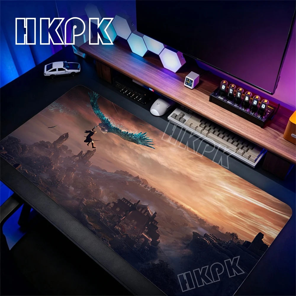 Gaming Mouse Pad XXL Deskmat Anime Pc Accessories Mousepad E-Eldens R-Ring Mat 90x40cm Gamer Large Desktop Extended Desk Carpet