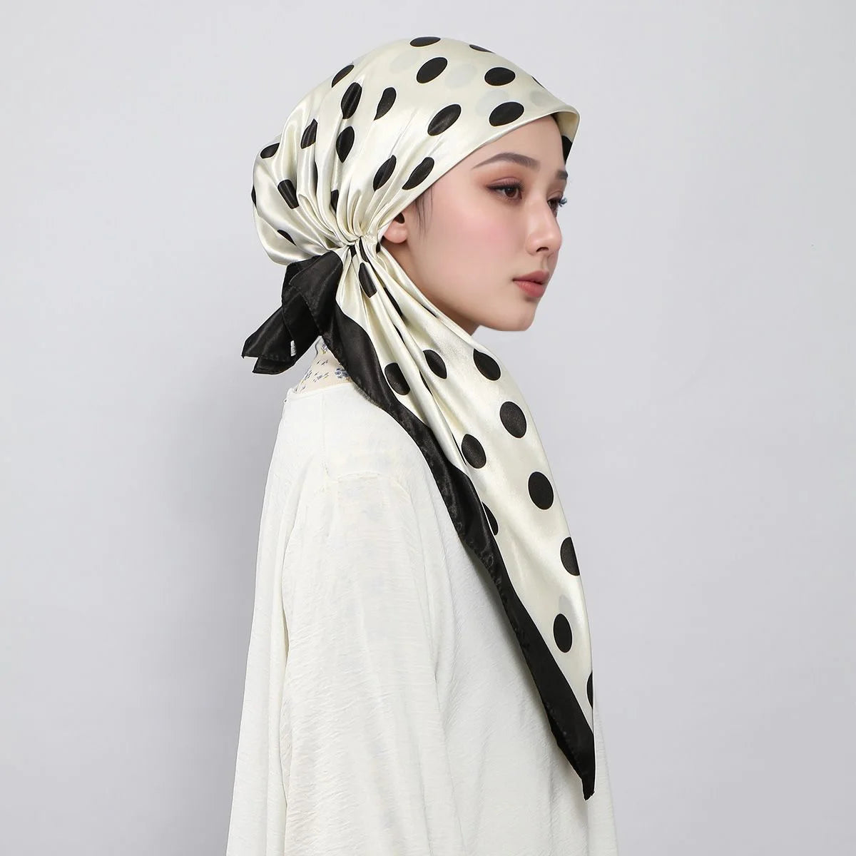 New Muslim Instant Satin Hijab Cap Scarf Printed Turban Hair Bonnet Turban Headwrap For Sleeping Elastic Hair Bonnet Bandana
