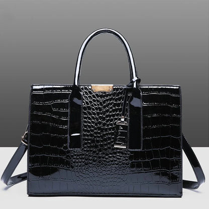 Patent Leather Women Messenger Bags Crocodile Female Crossbody Shoulder Hand Bags for Women High Quality Ladies Handbags