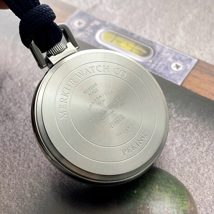 Merkur Vintage Pocket Watch Salmon Dial Men's Manual Mechanical Watch 42mm NEW Waterproof