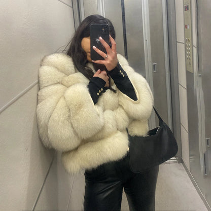 Winter Women's Cold Coat Top Fox Jackets For Women clothing Natural Real fox Fur Jacket Coats For Women Fur Jacket In Promotion