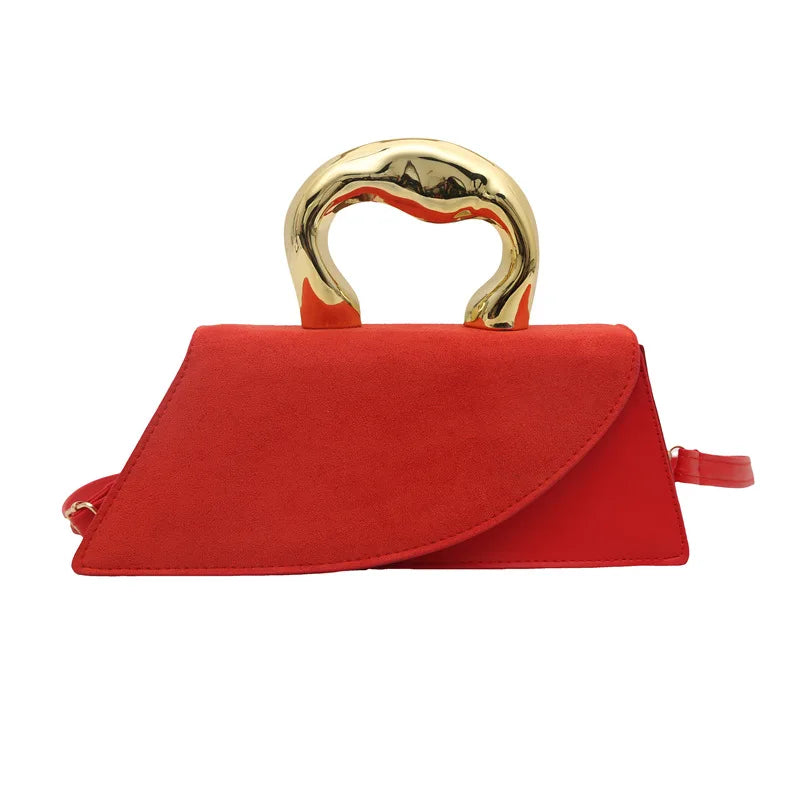 French Style Light Luxury Large Capacity, New Minimalist Design Casual Metal Hand-held Shoulder Crossbody Bags for Women