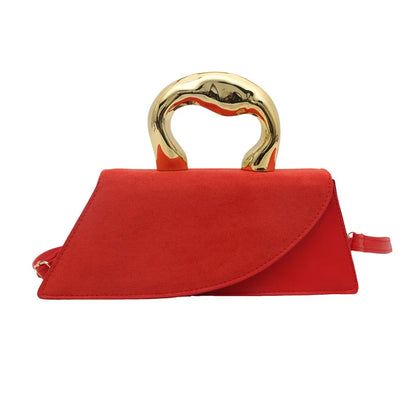 French Style Light Luxury Large Capacity, New Minimalist Design Casual Metal Hand-held Shoulder Crossbody Bags for Women