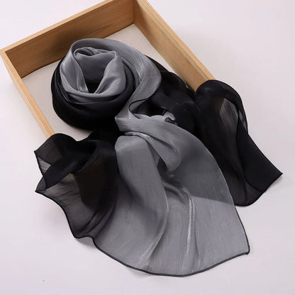 Two-color Shimmer Shiny Satin Hijab Crinkle Scarves Shawl Women Muslim Hijab Crepe Bandana Islamic Shimmer Silk Hijab