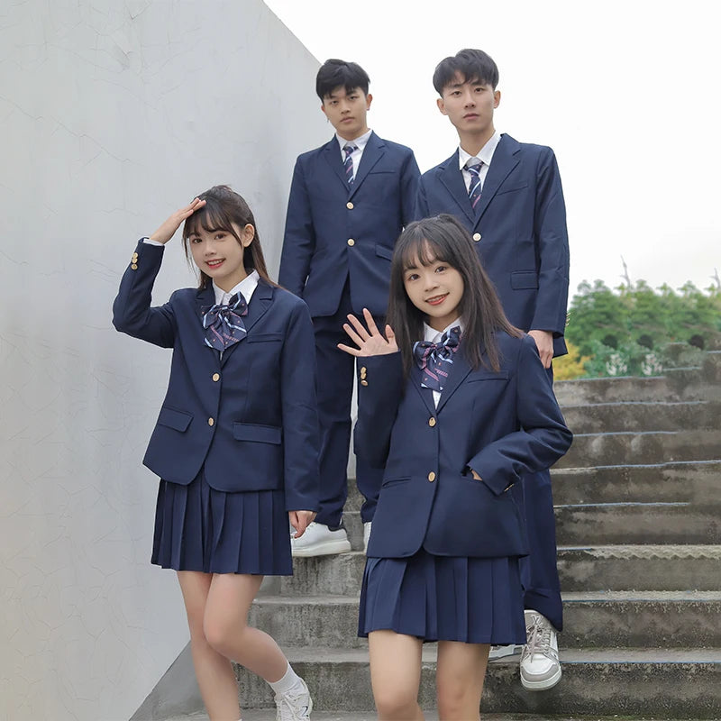 University School Girl Blazer Winter School Uniform Navy Coat Japanese High School Uniforms Suit Girl Students Jacket Seifuku