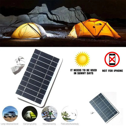 Portable 5V 2W Solar Panel USB Charger, 400mA Output, Outdoor Emergency Phone Charger