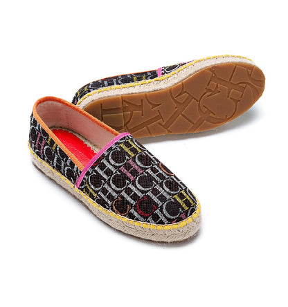 CH Fashion Monogram Print Commuter Flats Woven Material Fisherman 2025 New Luxury Brand Slip-On Women's Casual Shoes