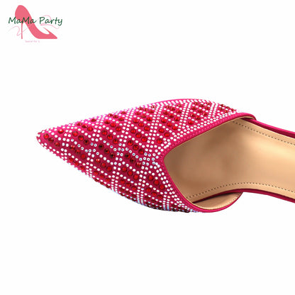 Peach Color New Arrivals Nigerian Women Shoes and Bag Set High Quality Super High Heels for Garden Party