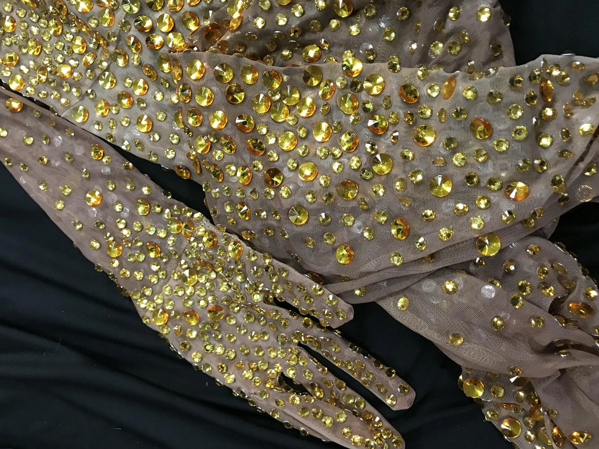 Performance Clothing Nightclub Bar Full Diamond Mesh Long-Sleeved One-Piece Trousers Female Jumping Girl Dancing Team Singer