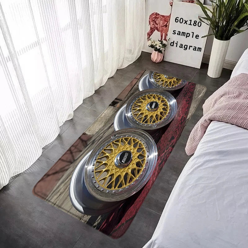 House Entrance Doormat BBS Wheel HubHallway Carpet Living Room Rugs Foot Carpets Bathroom Rug Floor Mats Non-slip Home Decor