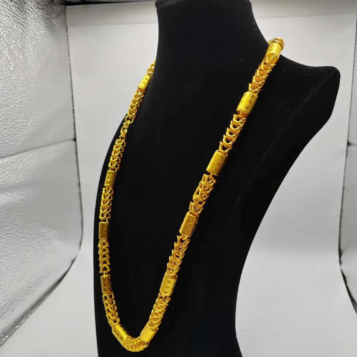 Luxurious 9999 24K real gold versatile dragon bone necklace fashionable men's and women's necklace gold jewelry