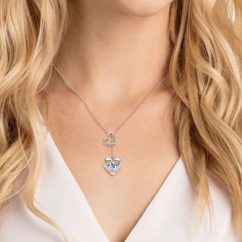 OXTAO Original Moissanite Heart Shaped Necklace Women's Necklace 925 silver Sparkling Lab Diamond Valentine's Day Jewelry Gift