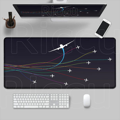 HD Airplane Speedometer Mouse Pads Plane Instrument Panel XXL Mousepad Non-slip Rubber Desk Mat Pc Gamer Deskmat Cockpit Playmat