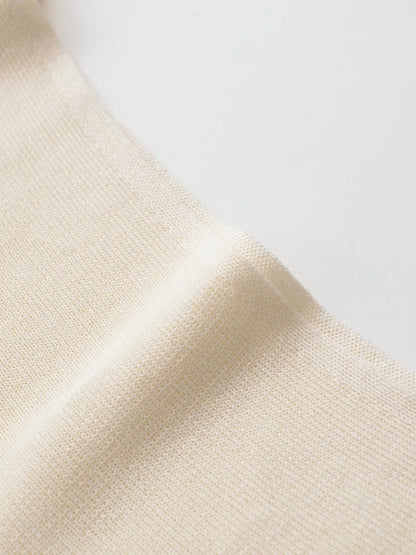 TFAFXY 2026 Spring Casual Women Knit Solid Long Sleeve Chic Beige Bat Sleeve Loose Fashion Sweater