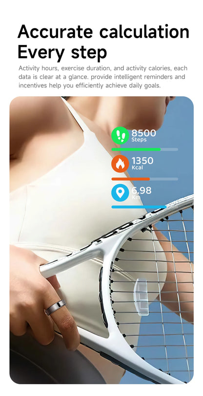 R10 Smart Ring with Charging Case for Men Women, Health and Sleep Monitor, 5ATM Waterproof, Multi-sport Mode, Smartring 2026 New