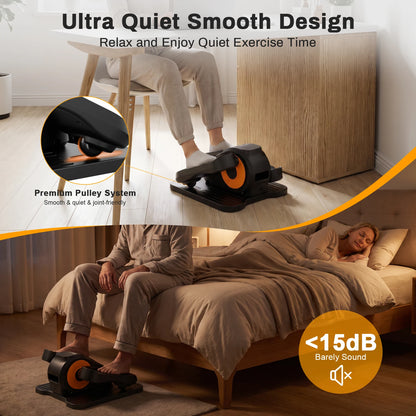 Electric Elliptical Machine Under-Desk Quiet Magnetic Elliptical Trainer with 3 Auto Programs and 12 Manual Speed Levels LED Display  for Home Fat Burning Toning