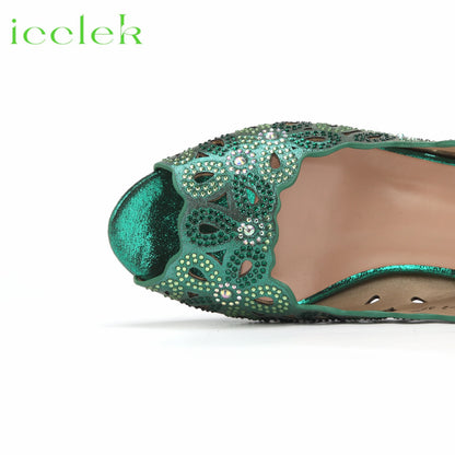 New Fashionable Coffee Color Peep Toe Ladies Shoes Matching Bag Set For Nigerian Women Wedding Party Pump
