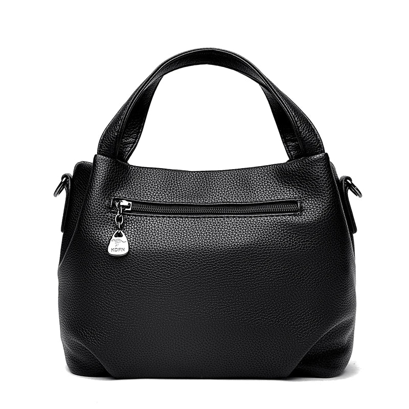 Genuine Soft PU Leather Handbags for Women Vintage Shoulder Tote Bag Luxury Designer Ladies Large Capacity Purse Bags Sac A Main