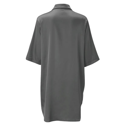 Women's Solid Color Silky Soft Pajamas Sexy Long Sleeve Nightshirt Smooth & Skin-Friendly Comfortable Home Sleepwear for Ladies